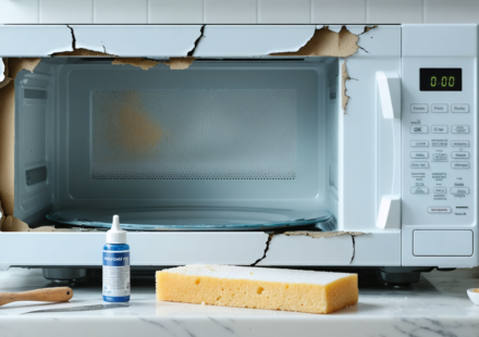 découvrez les risques liés à un revêtement intérieur de micro-ondes endommagé et apprenez les solutions efficaces pour réparer votre appareil en toute sécurité.