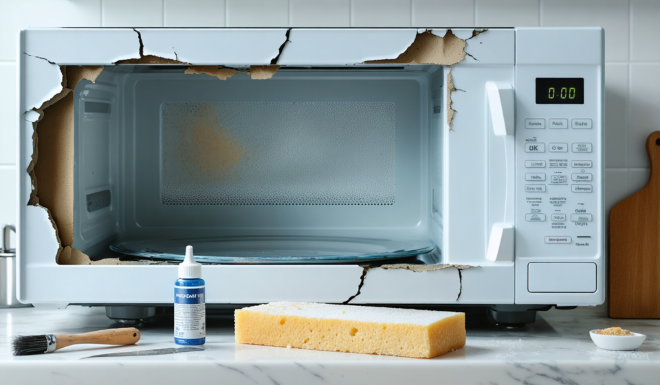 découvrez les risques liés à un revêtement intérieur de micro-ondes endommagé et apprenez les solutions efficaces pour réparer votre appareil en toute sécurité.